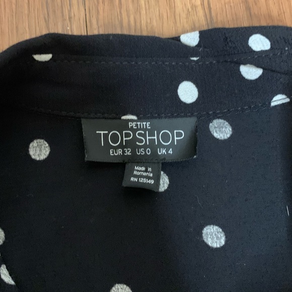 Topshop Spot Classic Shirt in Black - Picture 5 of 8